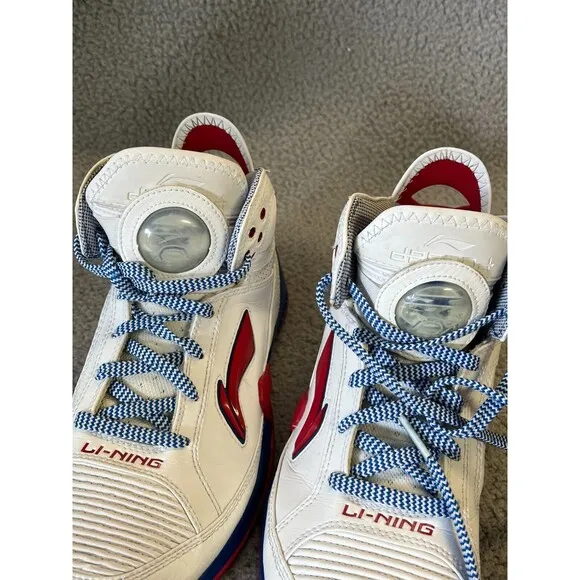 Vintage Li Ning Baron Davis VTG Basketball Shoes Mens 10.5 Red White Blue