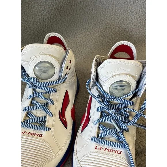 Vintage Li Ning Baron Davis VTG Basketball Shoes Mens 10.5 Red White Blue