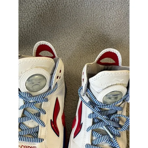Vintage Li Ning Baron Davis VTG Basketball Shoes Mens 10.5 Red White Blue