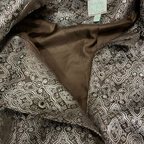 VINTAGE LouLou De La Falaise brown and silver metallic jacket