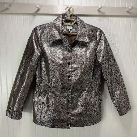 VINTAGE LouLou De La Falaise brown and silver metallic jacket