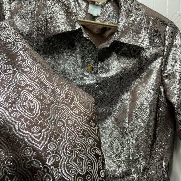 VINTAGE LouLou De La Falaise brown and silver metallic jacket