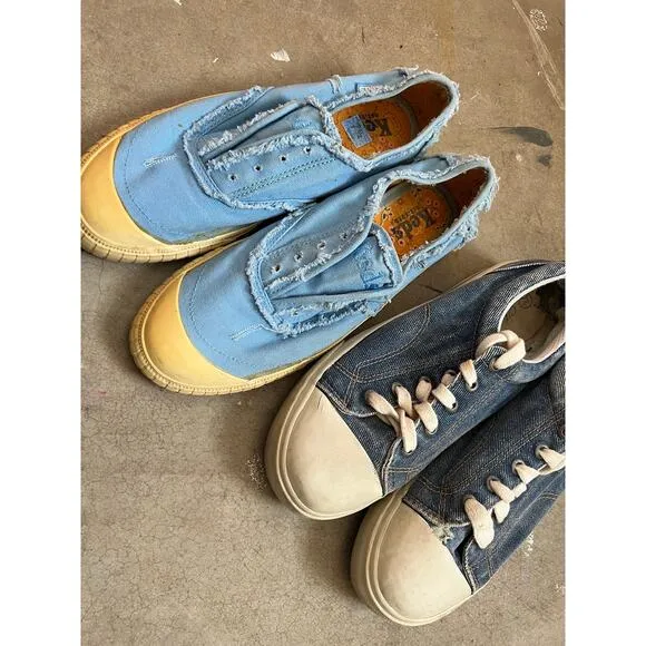 Vintage Low top Sneaker Lot blue kids, denim, lace up, shoes