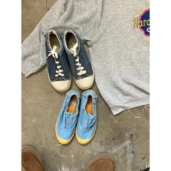 Vintage Low top Sneaker Lot blue kids, denim, lace up, shoes