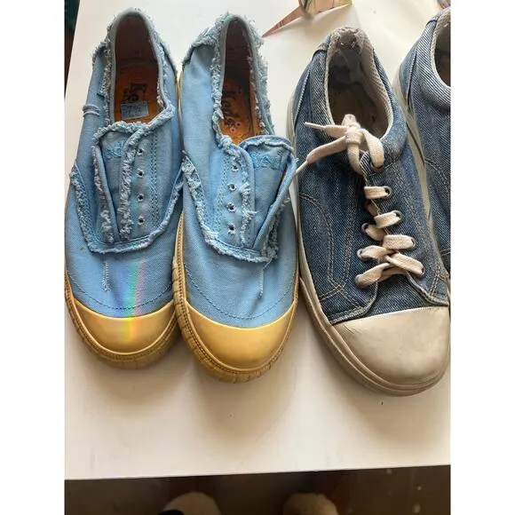 Vintage Low top Sneaker Lot blue kids, denim, lace up, shoes