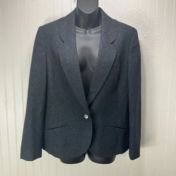 VINTAGE MISS PENDLETON Gray Wool Blazer