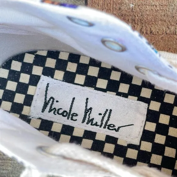 Vintage Nicole Miller POP ART Retro Lace Up Sneakers Shoes Women’s 9 High Top