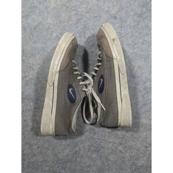 Vintage Nike All Court Canvas Gray Blue Skate Shoes Mens Size 6.5