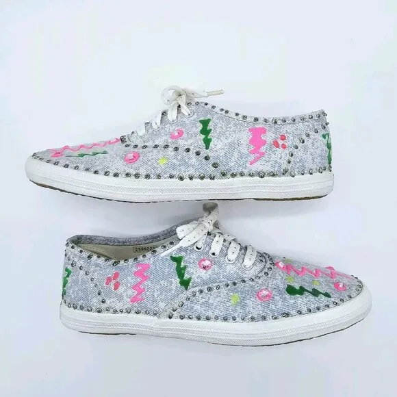 Vintage No Excuses Womens Blue Denim Canvas Shoes Size 5 90s Y2K Hip Hop Retro