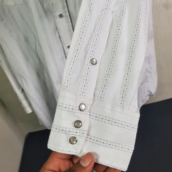 Vintage Panhandle Slim Mens Size 18 x 36 Button Down Western Shirt Pearl Snaps