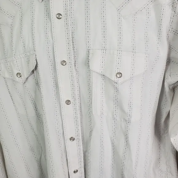Vintage Panhandle Slim Mens Size 18 x 36 Button Down Western Shirt Pearl Snaps