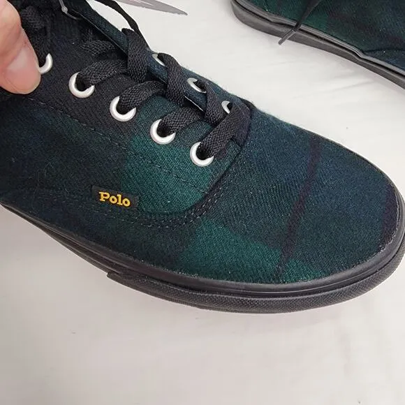 Vintage Polo Ralph Lauren Keaton Green Plaid Wool Blend  Men's Shoes Size 11 NEW