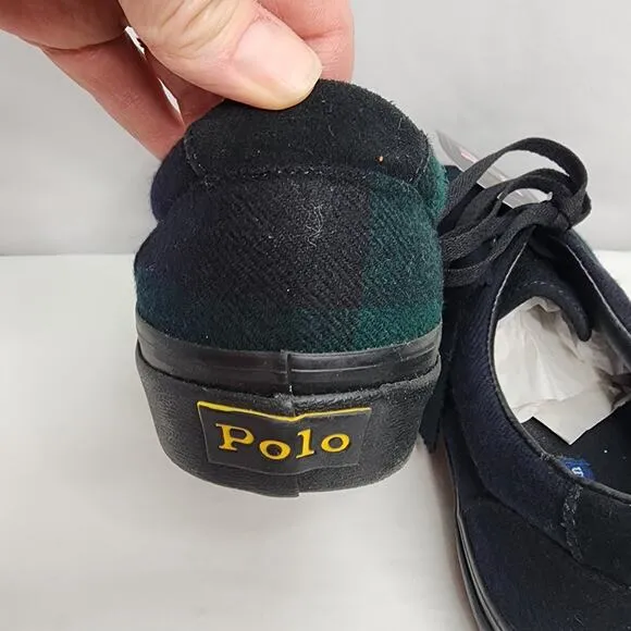 Vintage Polo Ralph Lauren Keaton Green Plaid Wool Blend  Men's Shoes Size 11 NEW