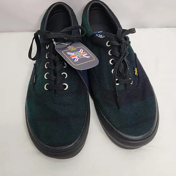 Vintage Polo Ralph Lauren Keaton Green Plaid Wool Blend  Men's Shoes Size 11 NEW