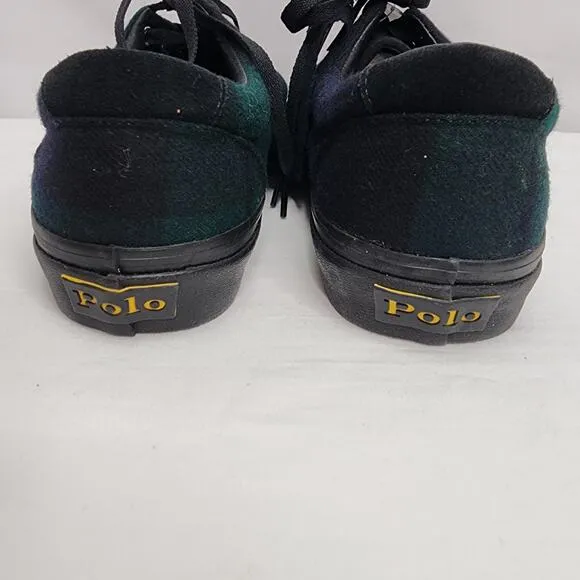 Vintage Polo Ralph Lauren Keaton Green Plaid Wool Blend  Men's Shoes Size 11 NEW