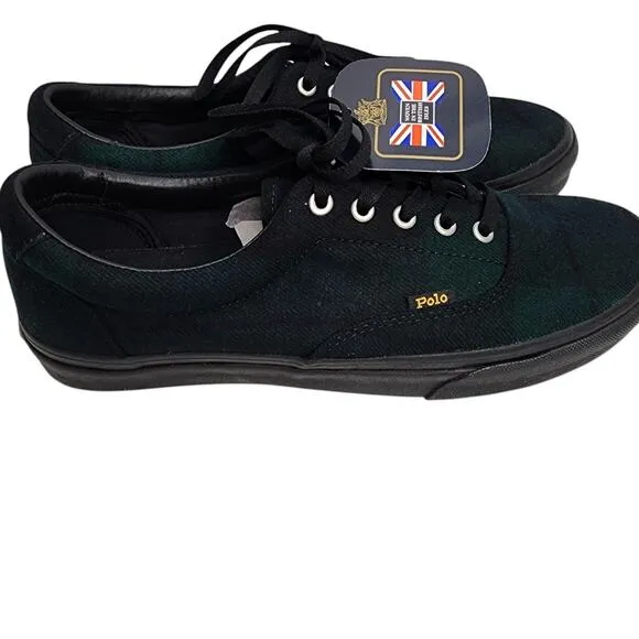 Vintage Polo Ralph Lauren Keaton Green Plaid Wool Blend  Men's Shoes Size 11 NEW