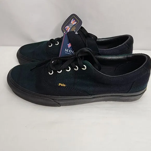 Vintage Polo Ralph Lauren Keaton Green Plaid Wool Blend  Men's Shoes Size 11 NEW