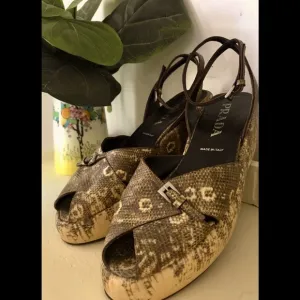Vintage Prada platform faux snake shoes size 39, vamp, BOHO, SoCal , N.Y.C.