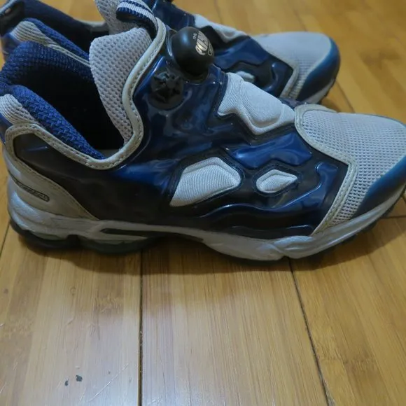Vintage Reebok Pump Instapump Millenium DMX Shoes Men's 6 Blue Gray (Read) Y2K