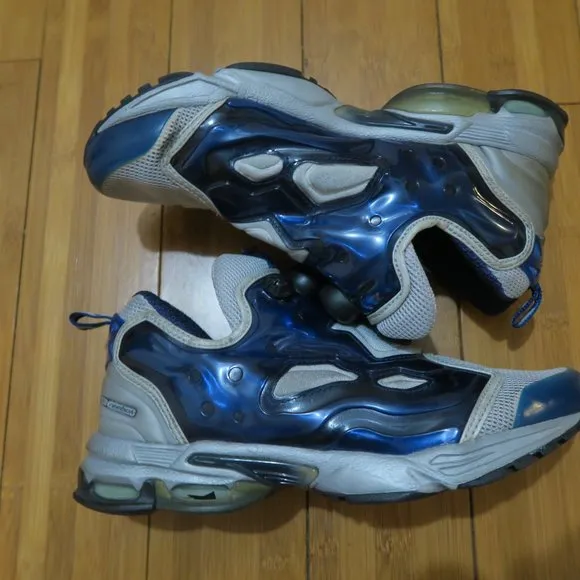 Vintage Reebok Pump Instapump Millenium DMX Shoes Men's 6 Blue Gray (Read) Y2K