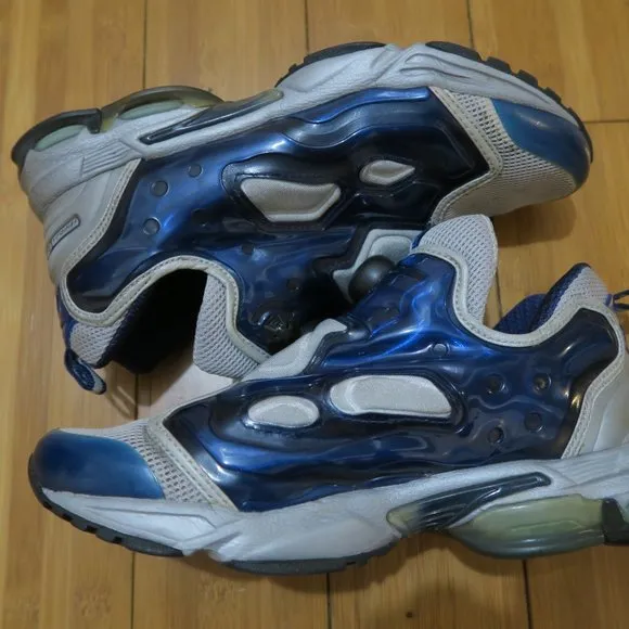 Vintage Reebok Pump Instapump Millenium DMX Shoes Men's 6 Blue Gray (Read) Y2K