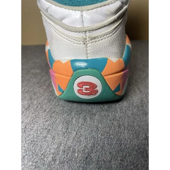 Vintage Reebok Question Mid White Noise Allen Iverson Shoes Mens Size 9.5
