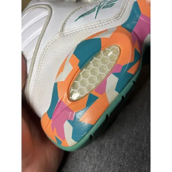 Vintage Reebok Question Mid White Noise Allen Iverson Shoes Mens Size 9.5
