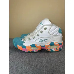 Vintage Reebok Question Mid White Noise Allen Iverson Shoes Mens Size 9.5