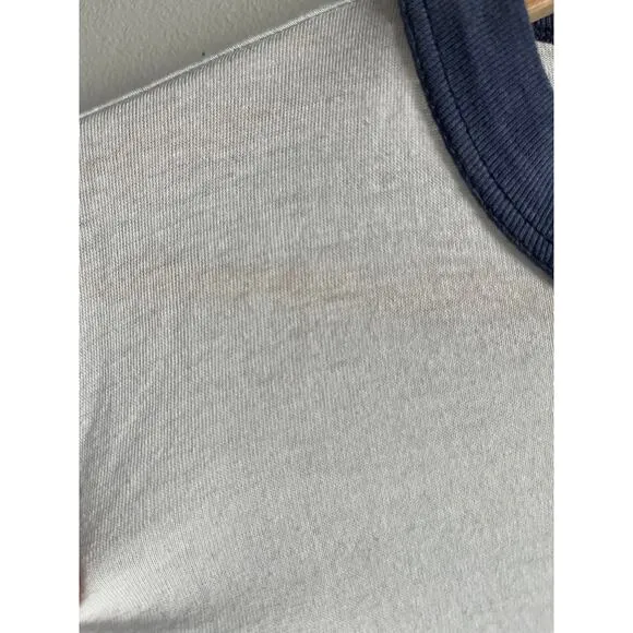 Vintage ringer t- shirt blue Finland viking size medium