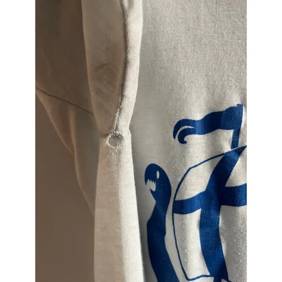 Vintage ringer t- shirt blue Finland viking size medium