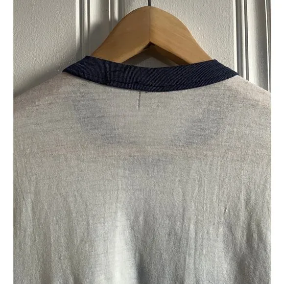 Vintage ringer t- shirt blue Finland viking size medium