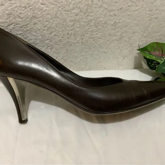 Vintage Salvatore Ferragamo brown leather shoes 8.5 2A