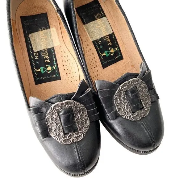 Vintage Salzburger Trachten Buckle Leather Heels in Size EU 37 Made in Italy