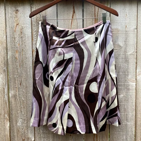Vintage Silk Skirt Plum Pleated