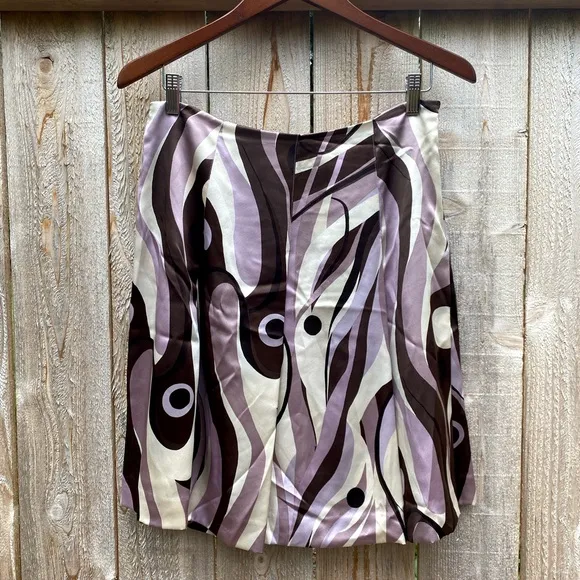 Vintage Silk Skirt Plum Pleated