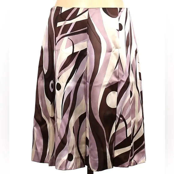 Vintage Silk Skirt Plum Pleated