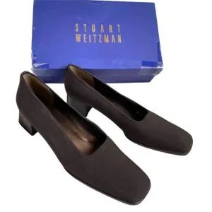 Vintage Stuart Weitzman Heels Chunky Square Toe 90s Y2K Flairlo Micro Stretch 12