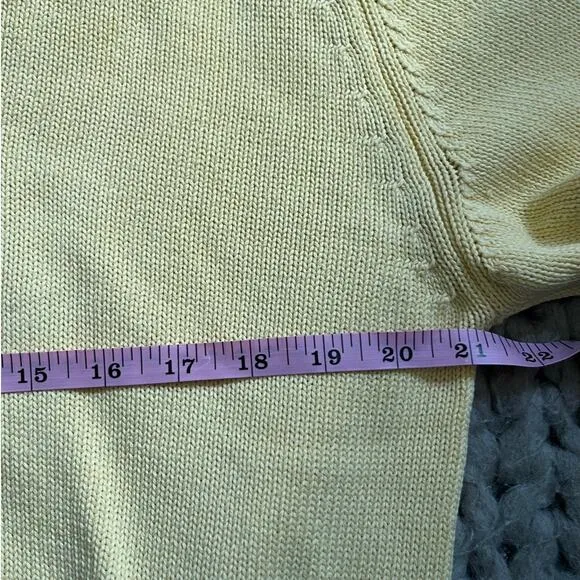 Vintage sweater pringle of scotland 1/4 button pullover yellow size large
