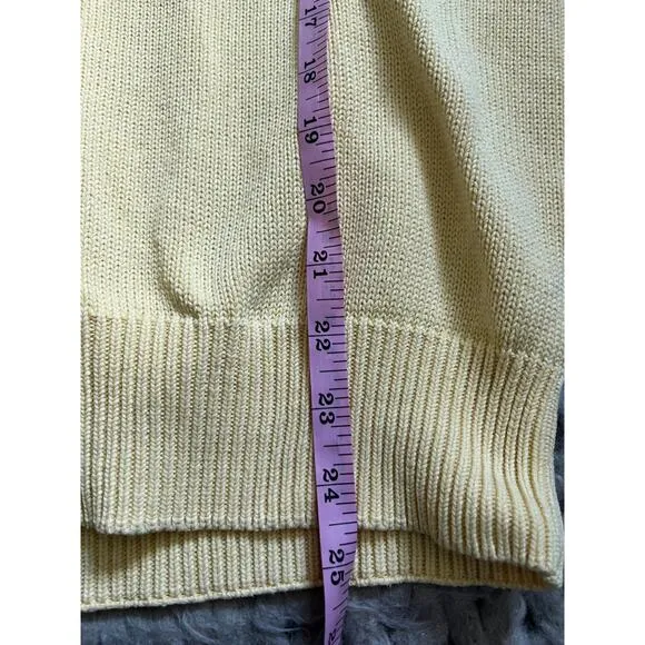 Vintage sweater pringle of scotland 1/4 button pullover yellow size large