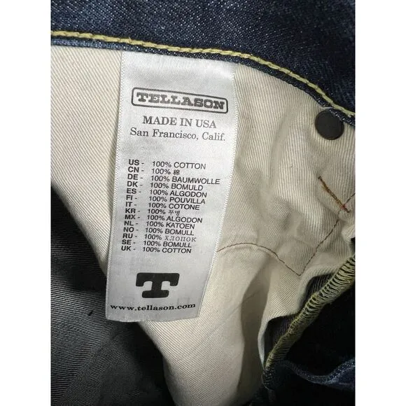 Vintage Tellason Sheffield‎ USA Selvedge Jeans Size 28