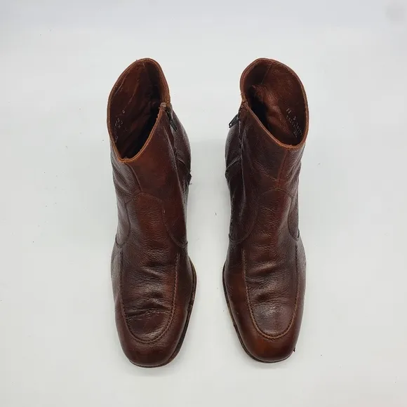 Vintage The Florsheim Shoes Men 11.5 Essex Moc Toe Zipper Leather Ankle Boots