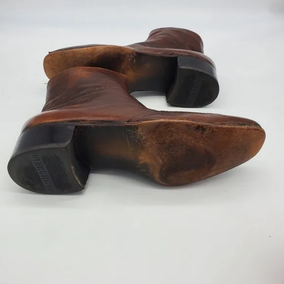 Vintage The Florsheim Shoes Men 11.5 Essex Moc Toe Zipper Leather Ankle Boots