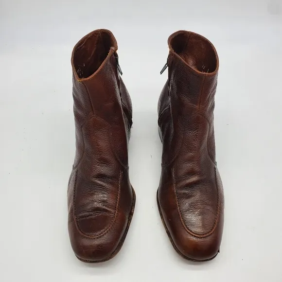 Vintage The Florsheim Shoes Men 11.5 Essex Moc Toe Zipper Leather Ankle Boots