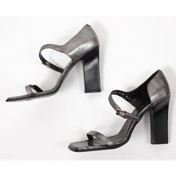 Vintage Tom Ford GUCCI 9.5 1990s sandals shoes strappy gray silver