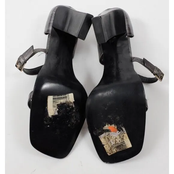 Vintage Tom Ford GUCCI 9.5 1990s sandals shoes strappy gray silver