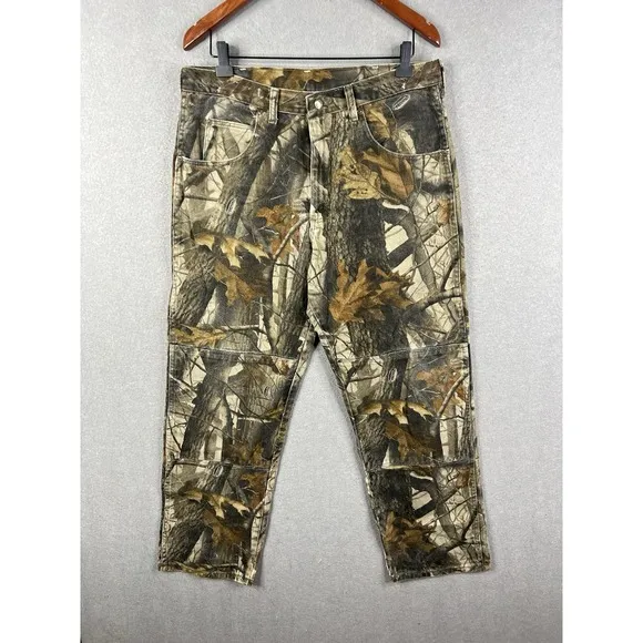 Vintage Wrangler Pants Mens 34x30 Realtree Camo Double Knee Denim