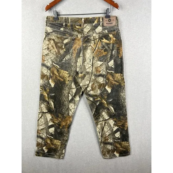 Vintage Wrangler Pants Mens 34x30 Realtree Camo Double Knee Denim
