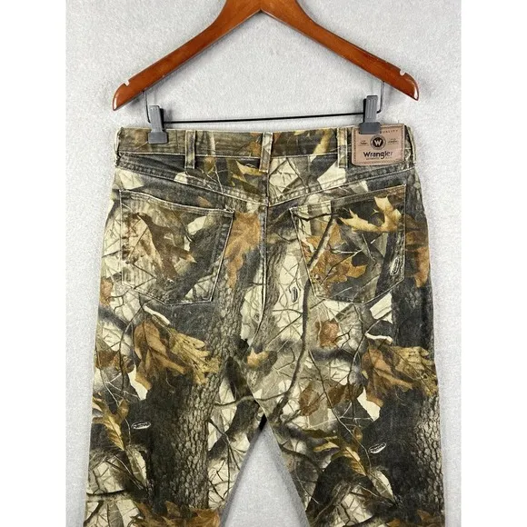 Vintage Wrangler Pants Mens 34x30 Realtree Camo Double Knee Denim