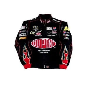 Vintage Y2K Jeff Hamilton Jeff Gordon Black DuPont Nascar Racing Jacket XL