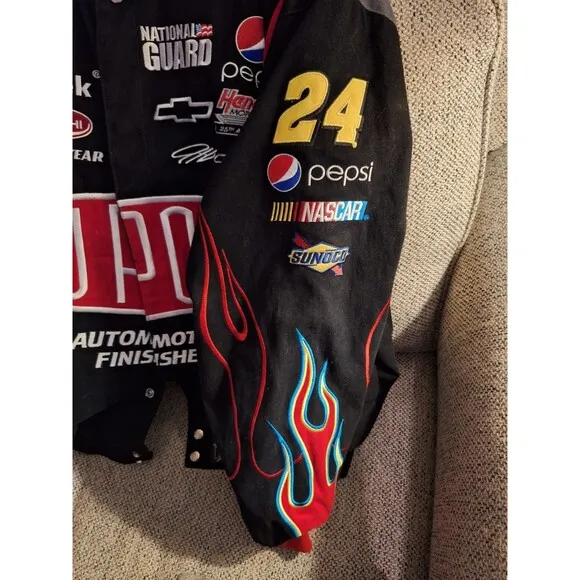 Vintage Y2K Jeff Hamilton Jeff Gordon Black DuPont Nascar Racing Jacket XL